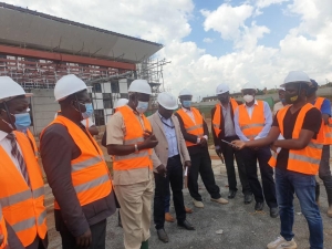 Hon. Ecweru Inspects Ongoing Works on the Gulu Logistics Hub
